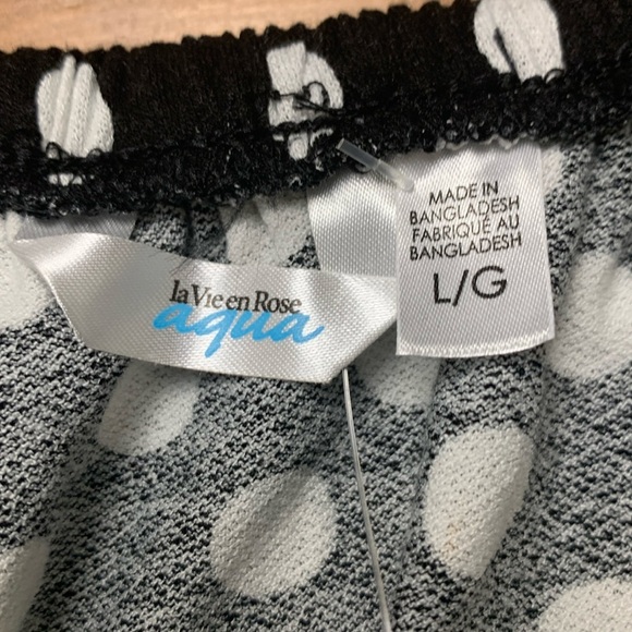 La Vie en Rose NWT Black w White Polka Dots, Off t Shoulder Beach Cover Up/Dress - Picture 4 of 7